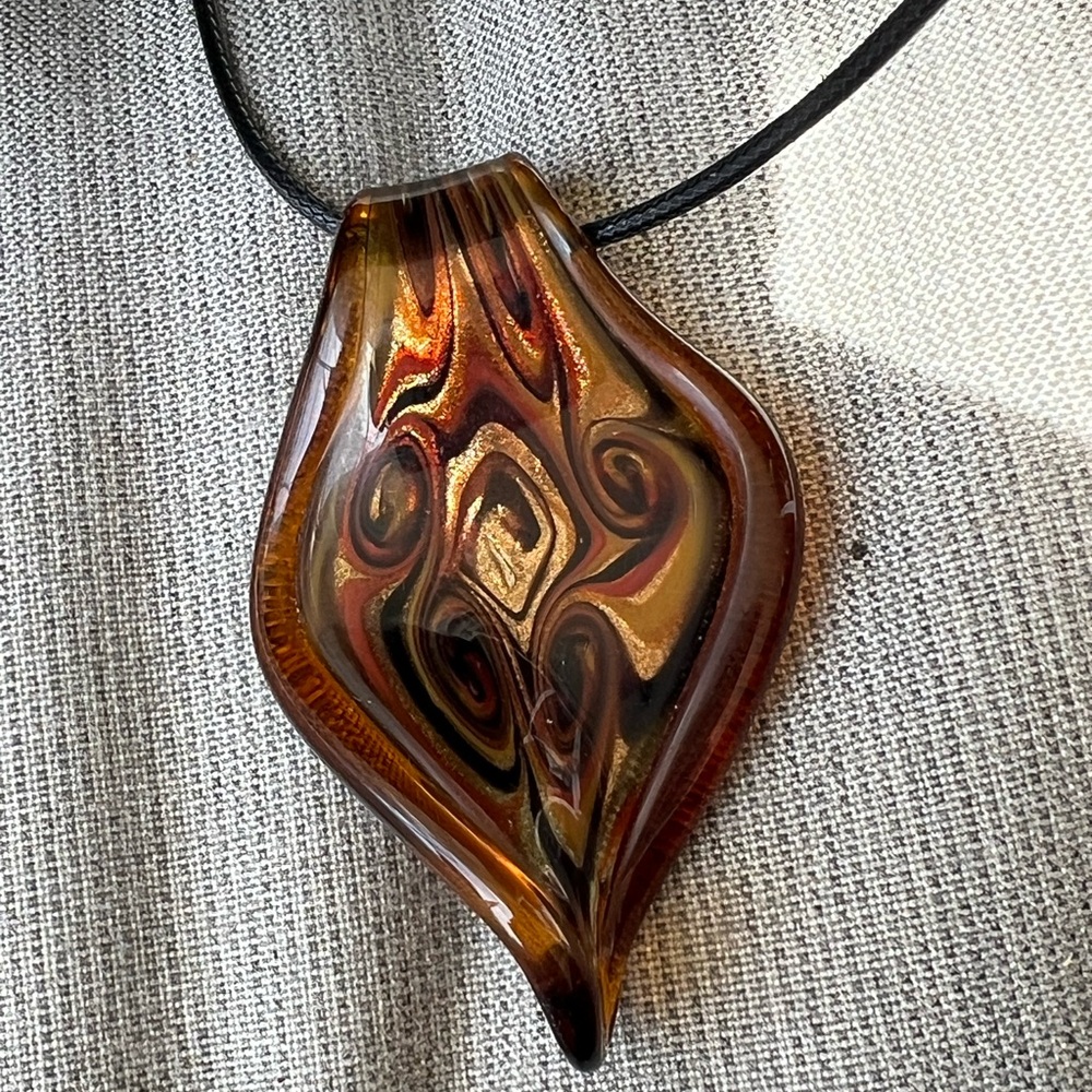 Artistic Glass Pendant Necklace